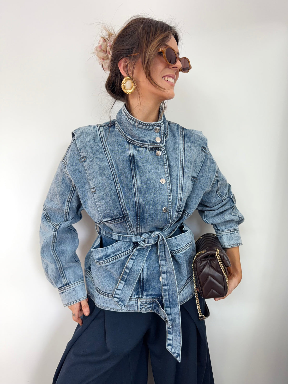Veste à noeud - bleu jeans