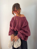 Pull 80% Mohair - vino
