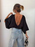 T-shirt Lover's dos nu V - noir