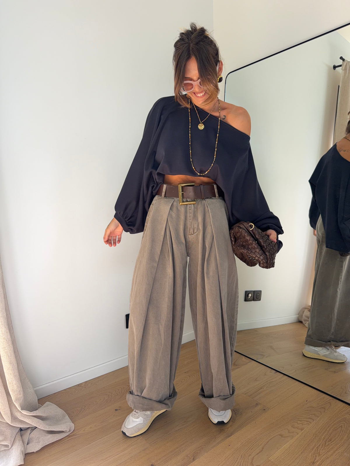 Pantalon & ceinture Brune - taupe