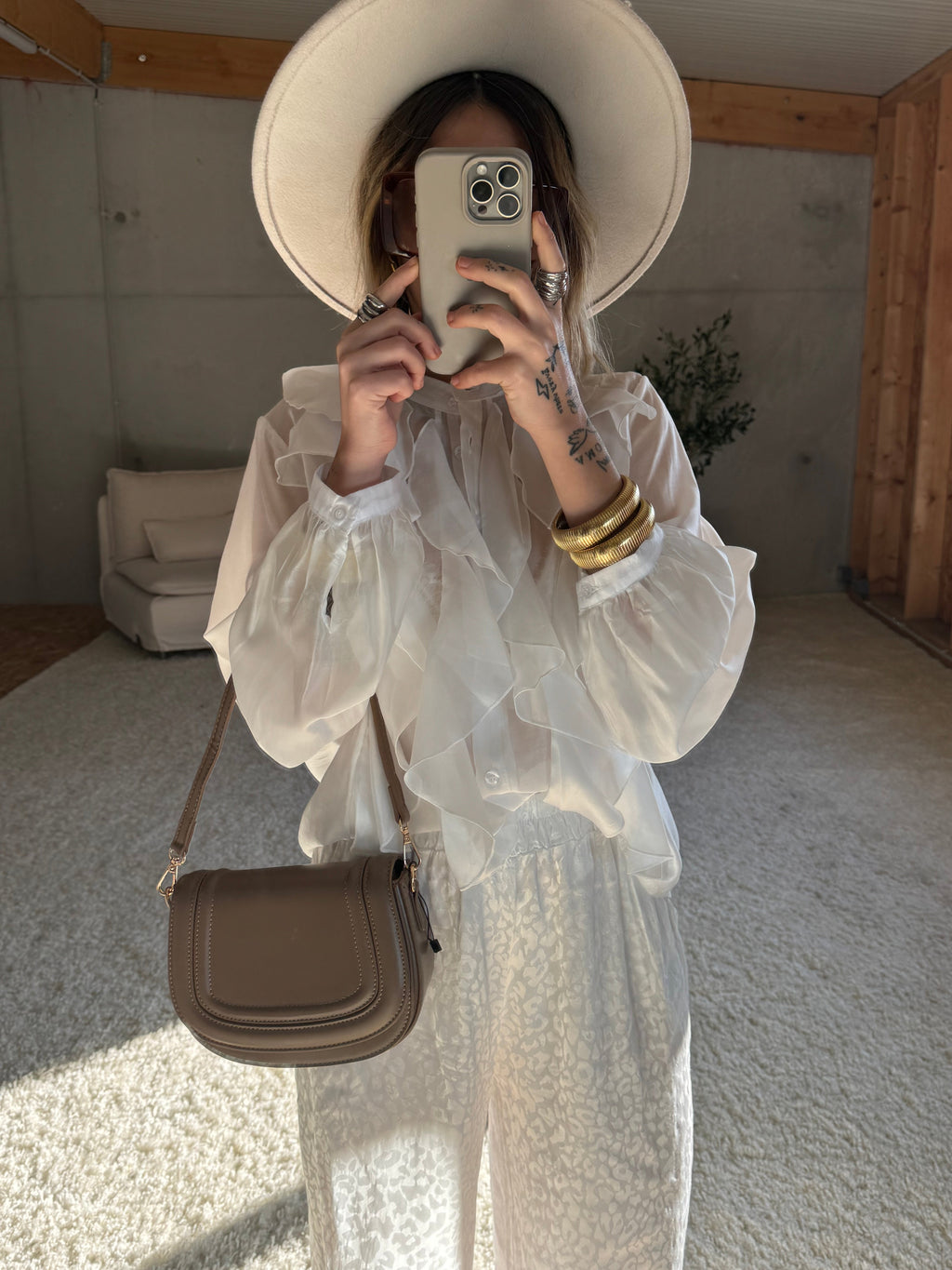 Sac à bandoulière taupe -Maria