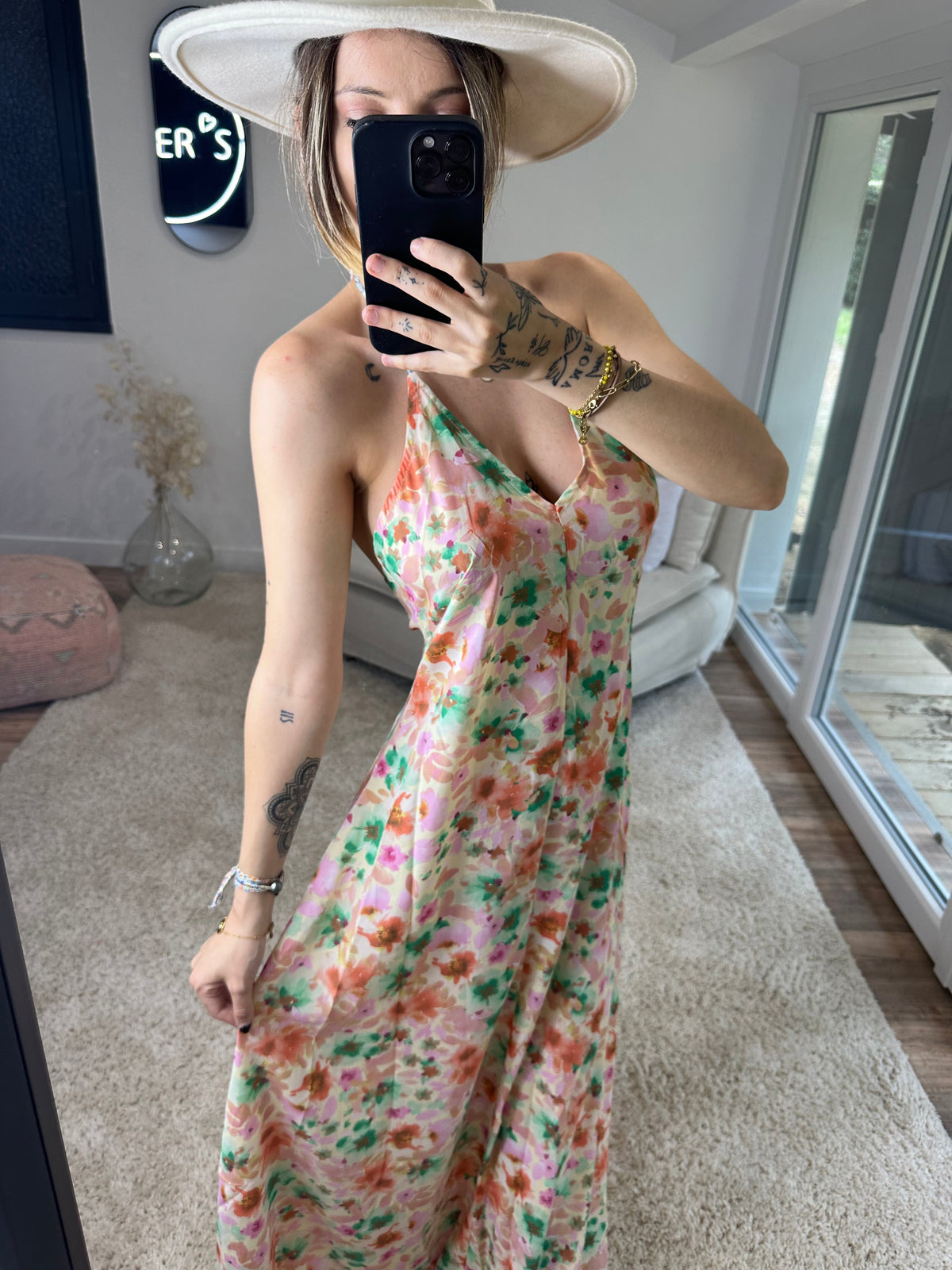 ROBE FLEURI PASTEL - DOS NU